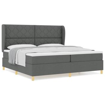 Boxspringbett mit Matratze Dunkelgrau 200x200 cm Stoff