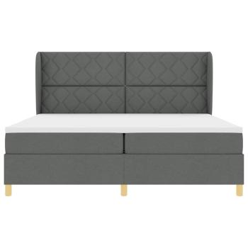 Boxspringbett mit Matratze Dunkelgrau 200x200 cm Stoff