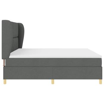 Boxspringbett mit Matratze Dunkelgrau 200x200 cm Stoff