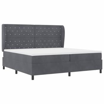 Boxspringbett mit Matratze Dunkelgrau 200x200 cm Samt