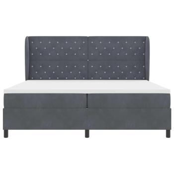 Boxspringbett mit Matratze Dunkelgrau 200x200 cm Samt