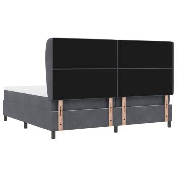 Boxspringbett mit Matratze Dunkelgrau 200x200 cm Samt