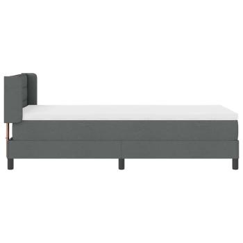 Boxspringbett mit Matratze Dunkelgrau 80x200 cm Stoff, Kopfteil Linien Design Dunkelgrau 80 cm Stoff