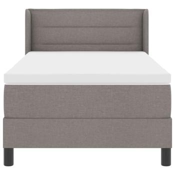 Boxspringbett mit Matratze Taupe 80x200 cm Stoff, Kopfteil Linien Design Taupe 80 cm Stoff