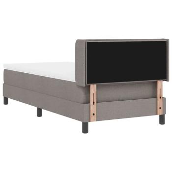 Boxspringbett mit Matratze Taupe 80x200 cm Stoff, Kopfteil Linien Design Taupe 80 cm Stoff