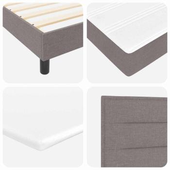 Boxspringbett mit Matratze Taupe 140x190 cm Stoff, Kopfteil Linien Design Taupe 140 cm Stoff