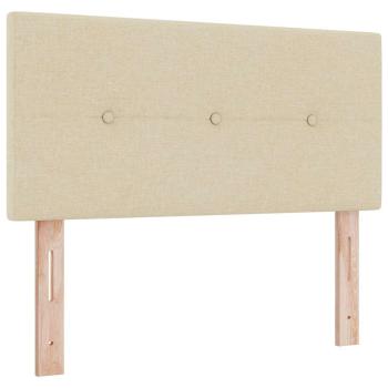 Boxspringbett mit Matratze Creme 100x200 cm Stoff, Kopfteil mit Knopfheftung Creme 100 cm Stoff