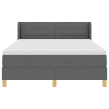 ARDEBO.de - Boxspringbett mit Matratze Dunkelgrau 160x200 cm Stoff, Kopfteil Linien Design Dunkelgrau 160 cm Stoff