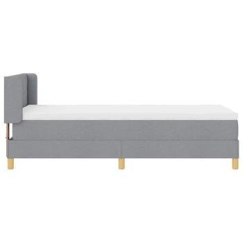 Boxspringbett mit Matratze Hellgrau 90x200 cm Stoff, Kopfteil mit Diamantblockdesign Hellgrau 90 cm Stoff