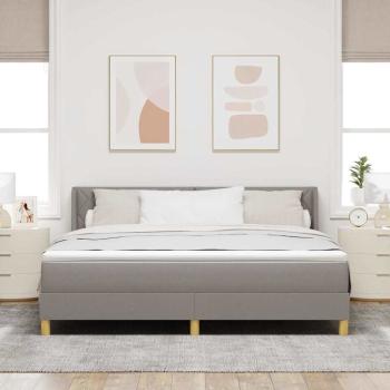 Boxspringbett mit Matratze Taupe 180x200 cm Stoff, Kopfteil Diamantblock-Design Taupe 180 cm Stoff