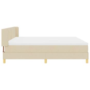 Boxspringbett mit Matratze Creme 200x200 cm Stoff, Kopfteil Diamantblock-Design Creme 200 cm Stoff