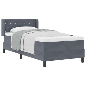 Boxspringbett mit Matratze Dunkelgrau 90x190 cm Samt