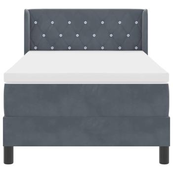 Boxspringbett mit Matratze Dunkelgrau 90x190 cm Samt