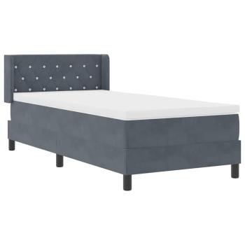 Boxspringbett mit Matratze Dunkelgrau 90x190 cm Samt