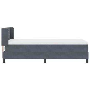 Boxspringbett mit Matratze Dunkelgrau 90x190 cm Samt