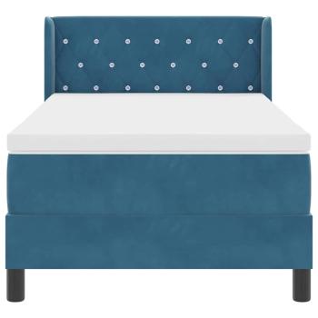 Boxspringbett mit Matratze Dunkelblau 90x200 cm Samt