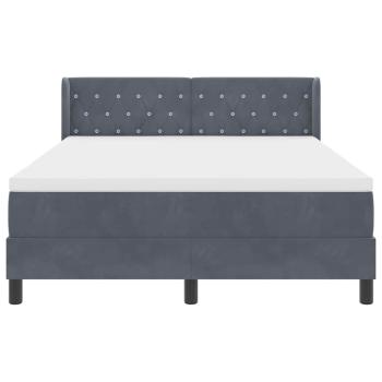 Boxspringbett mit Kopfteil Dunkelgrau 200 x 160 cm Samt