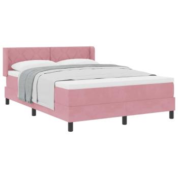 Boxspringbett mit Matratze Rosa 160x200 cm Samt