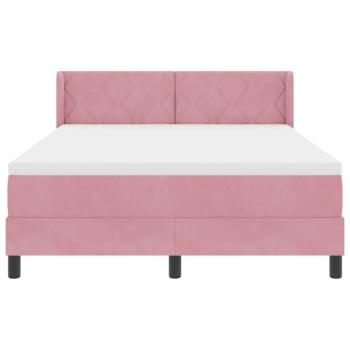 Boxspringbett mit Matratze Rosa 160x200 cm Samt