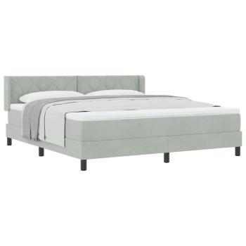 Boxspringbett mit Matratze Hellgrau 180x200 cm Samt