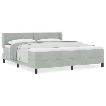 Boxspringbett mit Matratze Hellgrau 180x200 cm Samt
