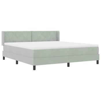 Boxspringbett mit Matratze Hellgrau 180x200 cm Samt
