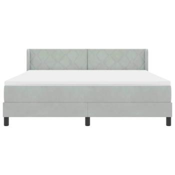 Boxspringbett mit Matratze Hellgrau 180x200 cm Samt