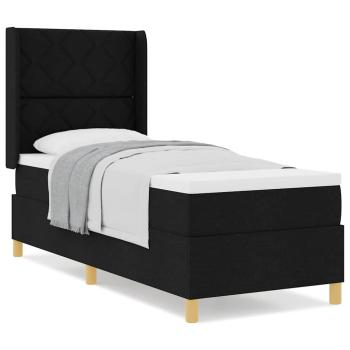 Boxspringbett mit Matratze Schwarz 80x200 cm Stoff