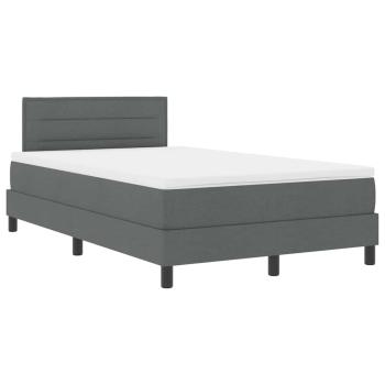 Boxspringbett mit Matratze & LED Dunkelgrau 120x190 cm Stoff