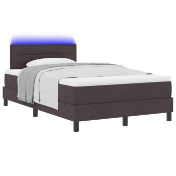 Boxspringbett mit Matratze & LED Dunkelbraun 120x190 cm Stoff
