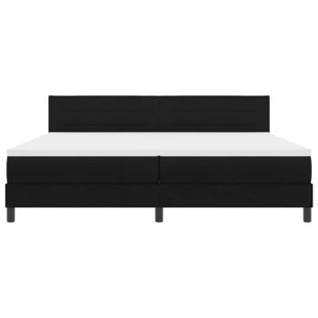 Boxspringbett mit Matratze & LED schwarz 200x200 cm Stoff