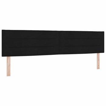 Boxspringbett mit Matratze & LED schwarz 200x200 cm Stoff