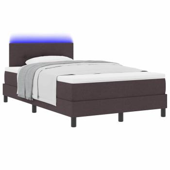 Boxspringbett mit Matratze & LED Dunkelbraun 120x190 cm Stoff
