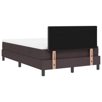 Boxspringbett mit Matratze & LED Dunkelbraun 120x190 cm Stoff