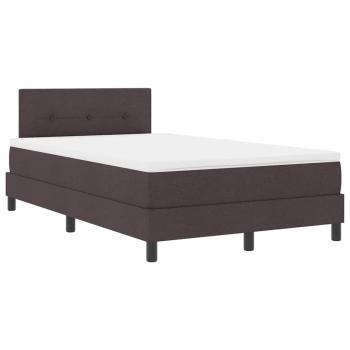 Boxspringbett mit Matratze & LED Dunkelbraun 120x190 cm Stoff