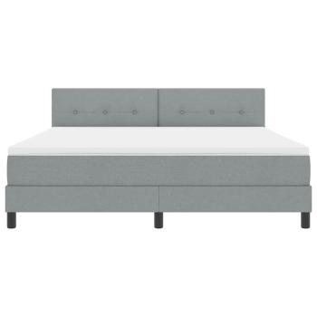 Boxspringbett mit Matratze & LED Hellgrau 180x200 cm Stoff