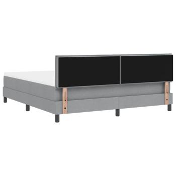 Boxspringbett mit Matratze & LED Hellgrau 180x200 cm Stoff