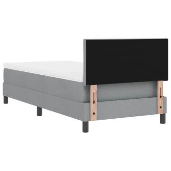 Boxspringbett mit Matratze & LED Hellgrau 90x200 cm Stoff
