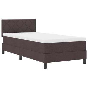 Boxspringbett mit Matratze & LED Dunkelbraun 90x200 cm Stoff