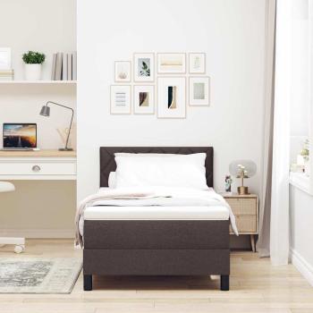 Boxspringbett mit Matratze & LED Dunkelbraun 90x200 cm Stoff