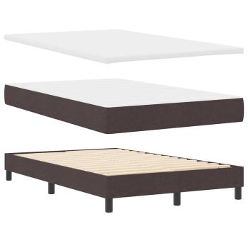 Boxspringbett mit Matratze & LED Dunkelbraun 120x190 cm Stoff