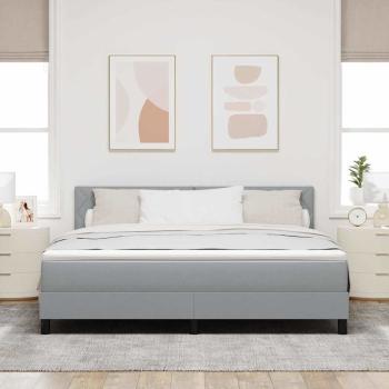 Boxspringbett mit Matratze & LED Hellgrau 180x200 cm Stoff