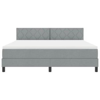 Boxspringbett mit Matratze & LED Hellgrau 180x200 cm Stoff