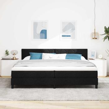 Boxspringbett mit Matratze & LED Schwarz 200x200 cm Stoff