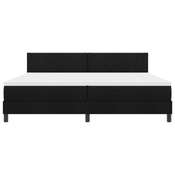 Boxspringbett mit Matratze & LED Schwarz 200x200 cm Stoff