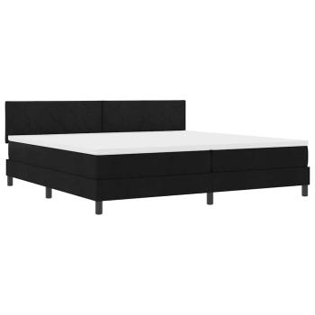 Boxspringbett mit Matratze & LED Schwarz 200x200 cm Stoff
