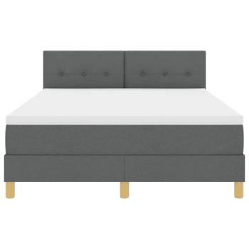 ARDEBO.de - Boxspringbett mit Matratze & LED Dunkelgrau 140x190 cm Stoff