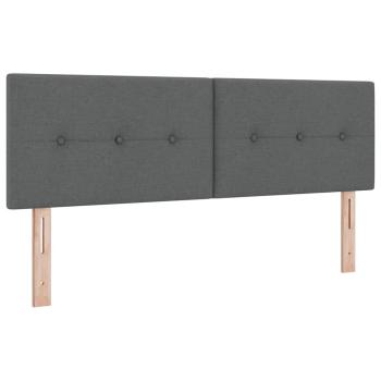 Boxspringbett mit Matratze & LED Dunkelgrau 140x190 cm Stoff