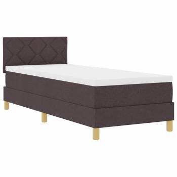 Boxspringbett mit Matratze & LED Dunkelbraun 80x200 cm Stoff