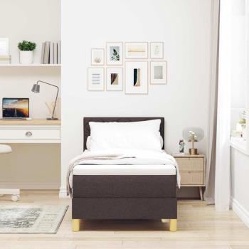 Boxspringbett mit Matratze & LED Dunkelbraun 80x200 cm Stoff
